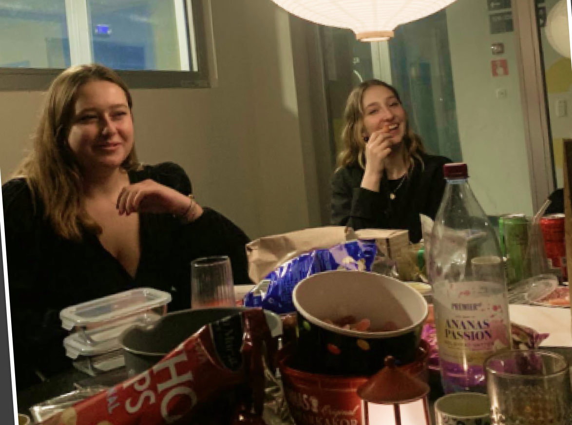 Friends having dinner together